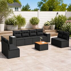 9 Piece Modular Outdoor Sofa Set for Family Gatherings