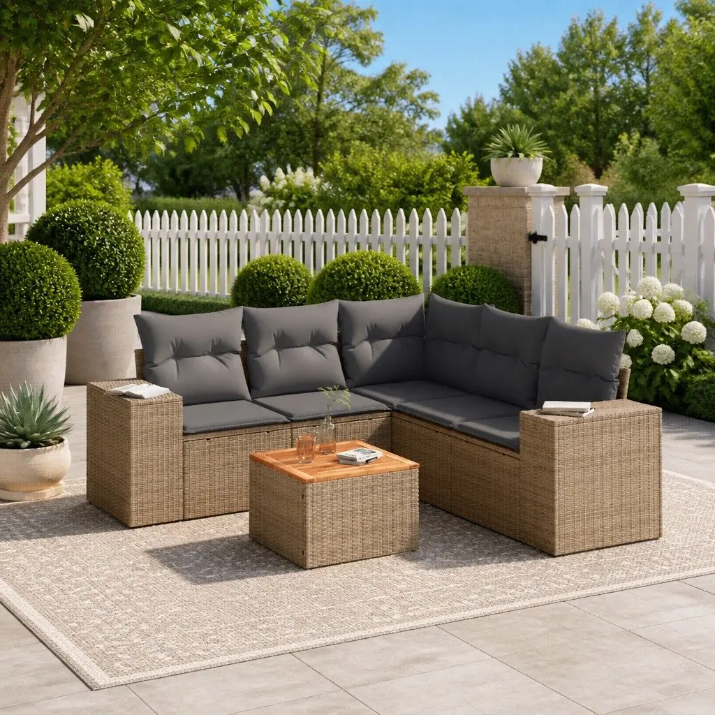 Modular 6-Piece Garden Sofa Set for Outdoor Spaces