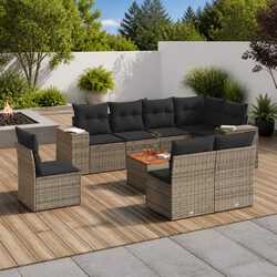 Versatile Grey 9 Piece Sofa Set for Backyard Gatherings