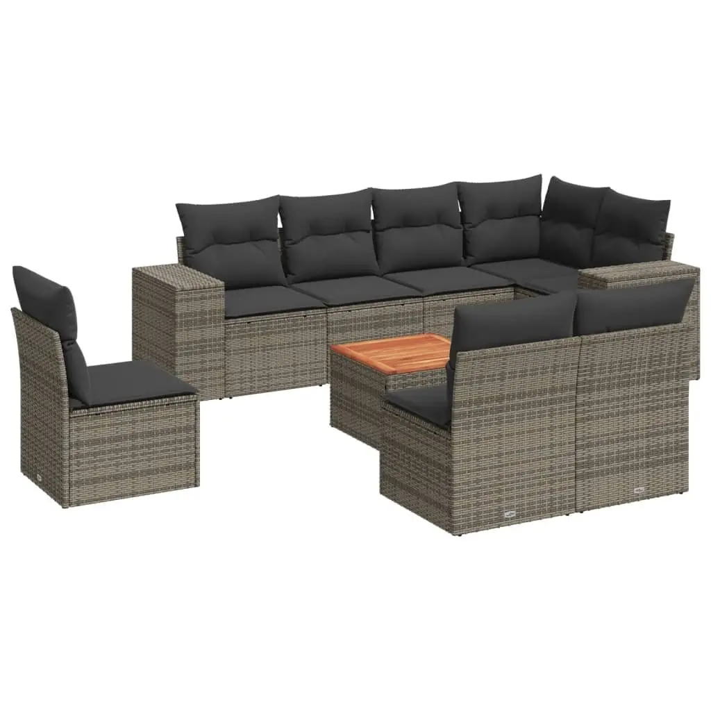 Grey 9 Piece Sofa Set for Backyard Gatherings