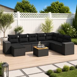 Practical 9-Piece Patio Sofa Set for Versatile Living