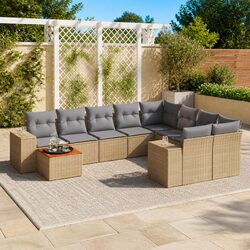 Modular 10-Piece Garden Sofa Set with Cushions
