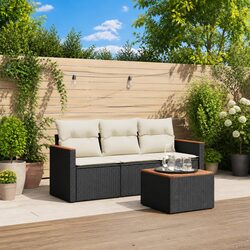 Practical 4 Piece Garden Sofa Set for Outdoor Use