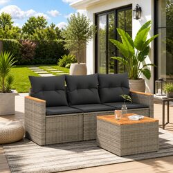 Perfect Addition to Your Patio: 4-Piece Garden Sofa Set
