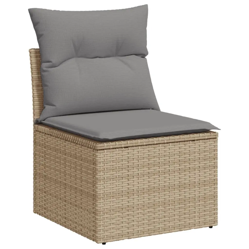 Garden Sofa Set 9 Piece Outdoor Furniture Patio Beige Cushions Rattan Modular