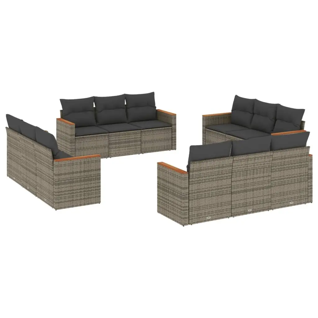 Garden Sofa Set 12 Piece Outdoor Furniture Patio Grey Modular Seating with