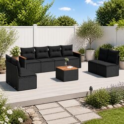 Versatile 9 Piece Garden Sofa Set for Relaxing Outdoors