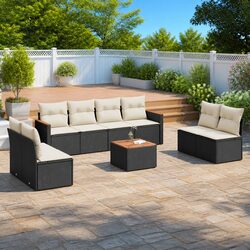 Practical 9 Piece Garden Sofa Set for Outdoor Relaxation