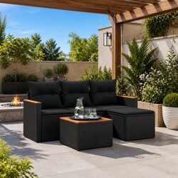 Versatile Outdoor Sofa Set with Cushions – 5 Pieces