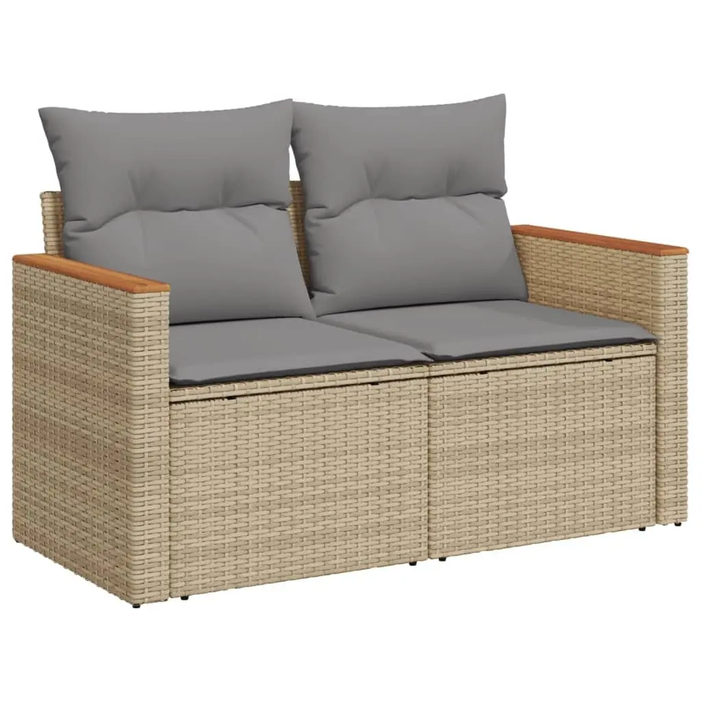 Garden Sofa Set 5 Piece Outdoor Furniture Beige Cushions Patio Seating