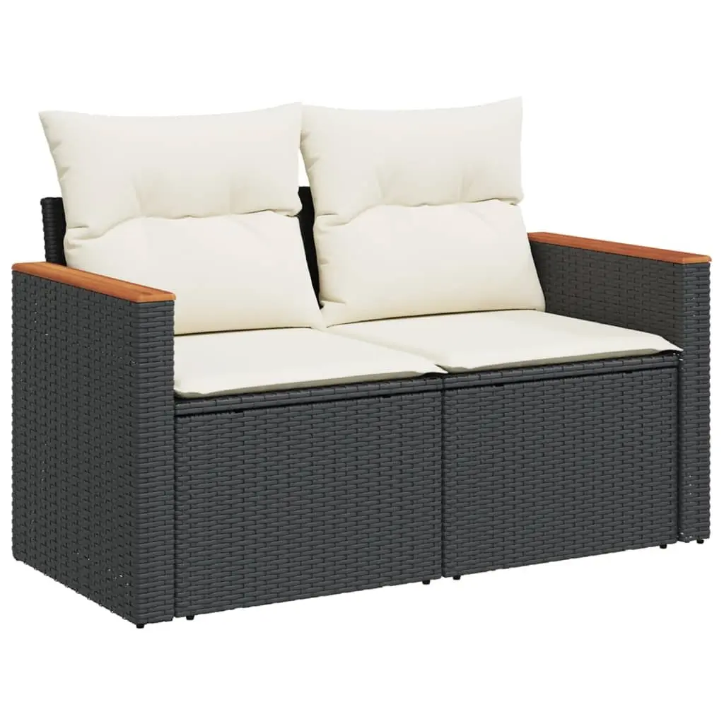 Garden Sofa Set 6 Piece Outdoor Patio Furniture Modular Seating Cushions Black