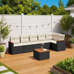 Practical 7 Piece Outdoor Sofa Set for Any Patio - Black
