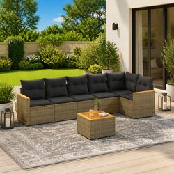 Practical 7 Piece Garden Sofa Set for Outdoor Relaxation