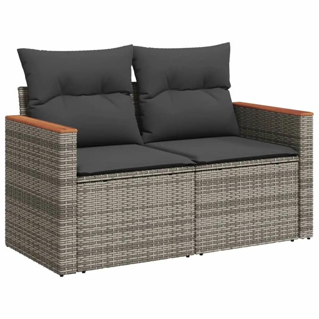 Garden Sofa Set Modular Poly Rattan 6 Piece Outdoor Furniture Grey