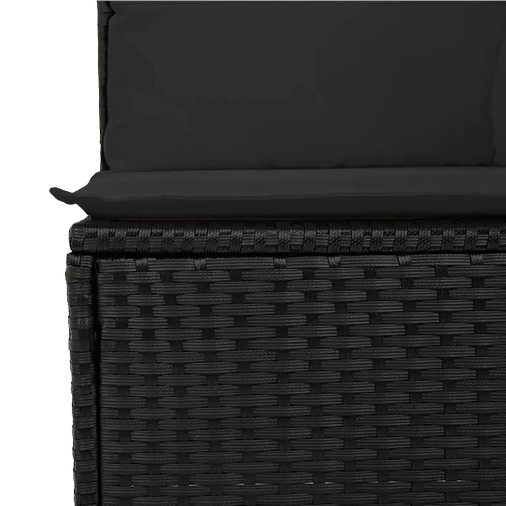 Garden Sofa Set PE Rattan 8 Piece Outdoor Patio Furniture Black