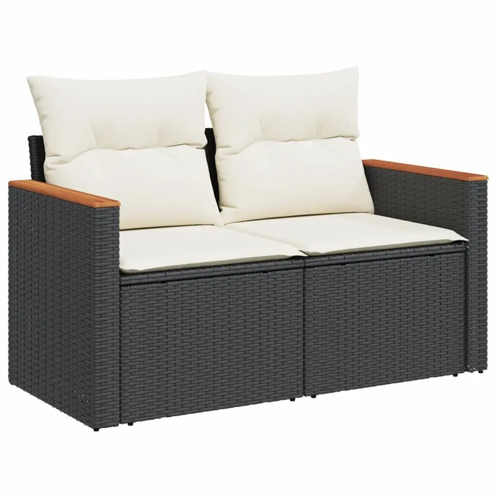 Garden Sofa Set 9 Piece Outdoor Furniture Patio Seating with Cushions Black