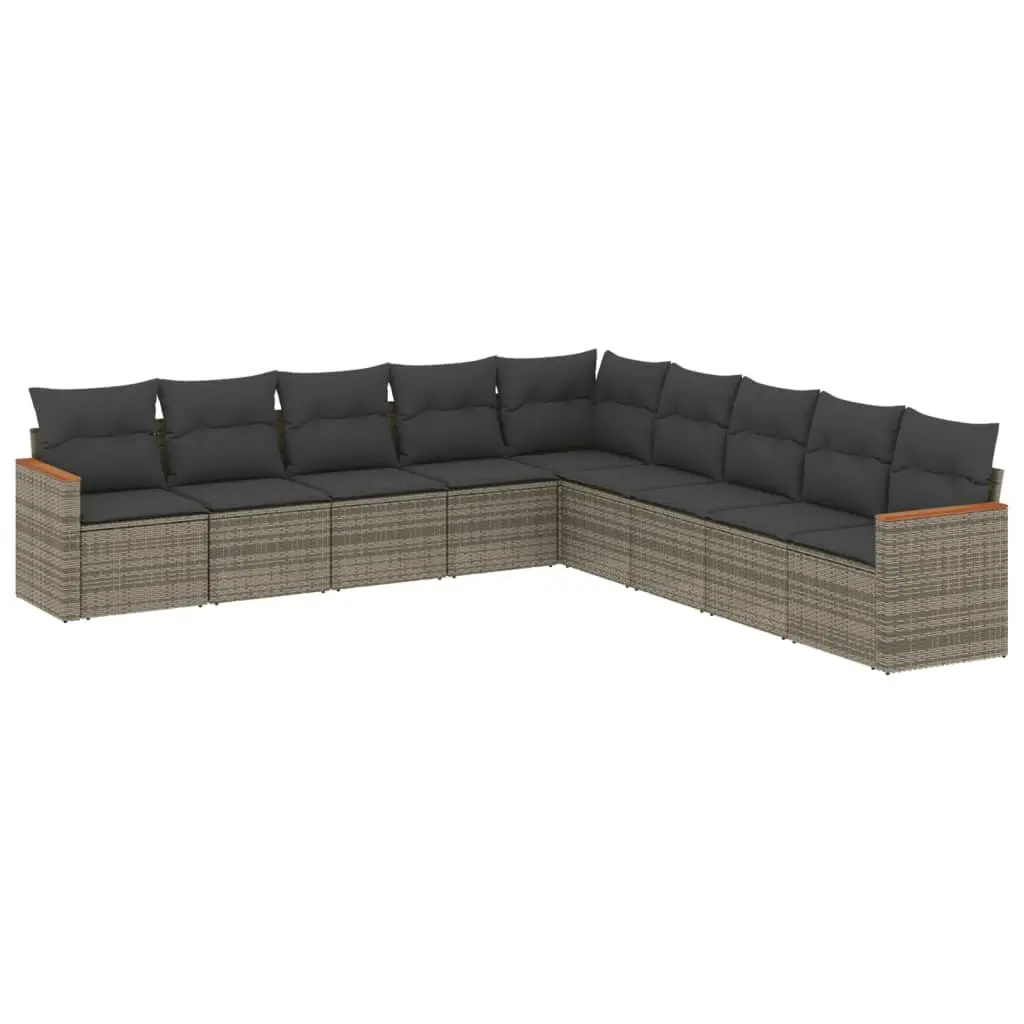 Garden Sofa Set 9 Piece Outdoor Furniture Patio Sectional Modular Grey