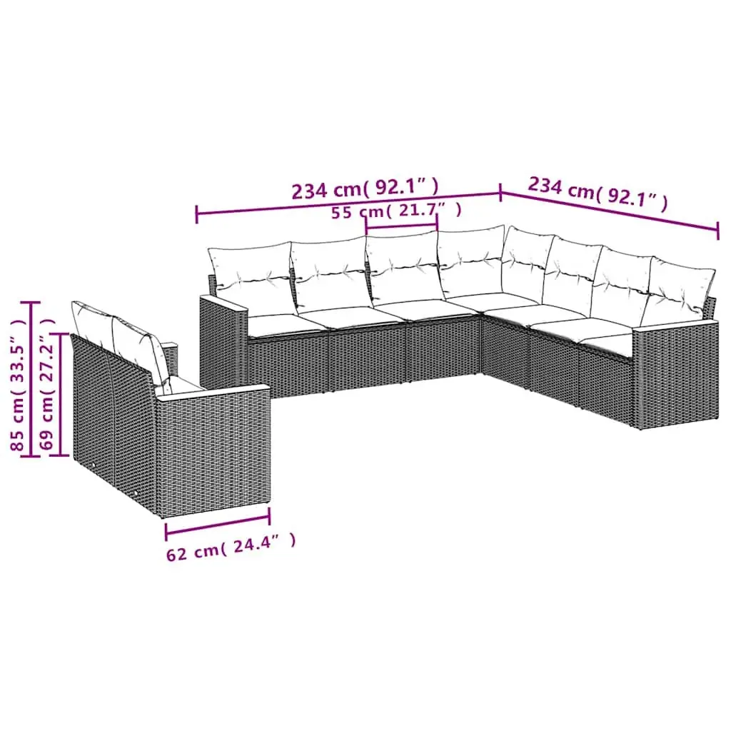 9-Piece Garden Sofa Set for Relaxation