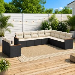 Versatile Black 10-Piece Outdoor Sofa Set for Your Home
