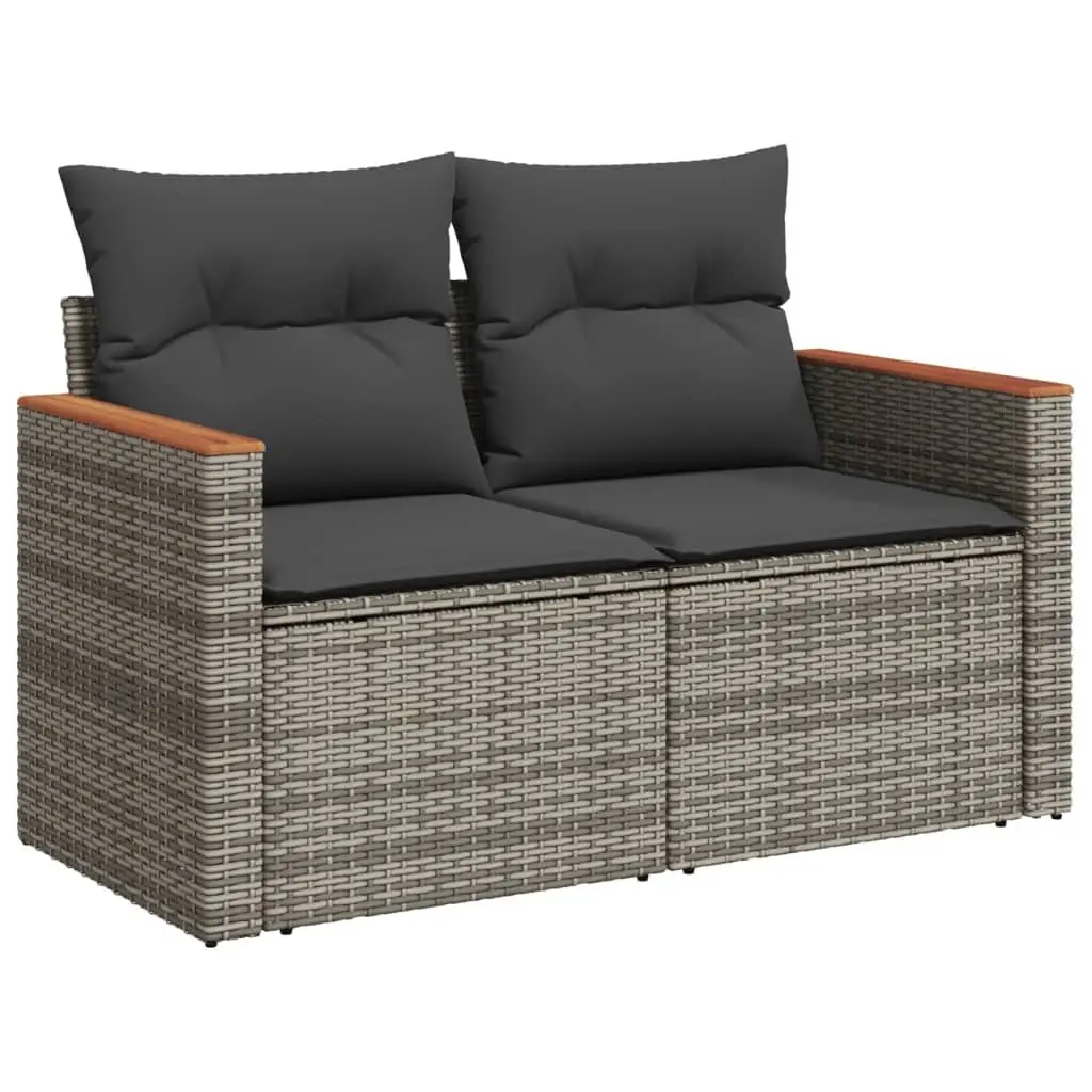 Garden Sofa Set Modular PE Rattan 8 Piece Outdoor Furniture Grey