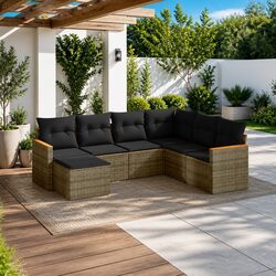 7 Piece Modular Garden Sofa for Relaxation Outdoors