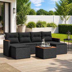 Functional Black 7 Piece Garden Sofa Set for Your Home