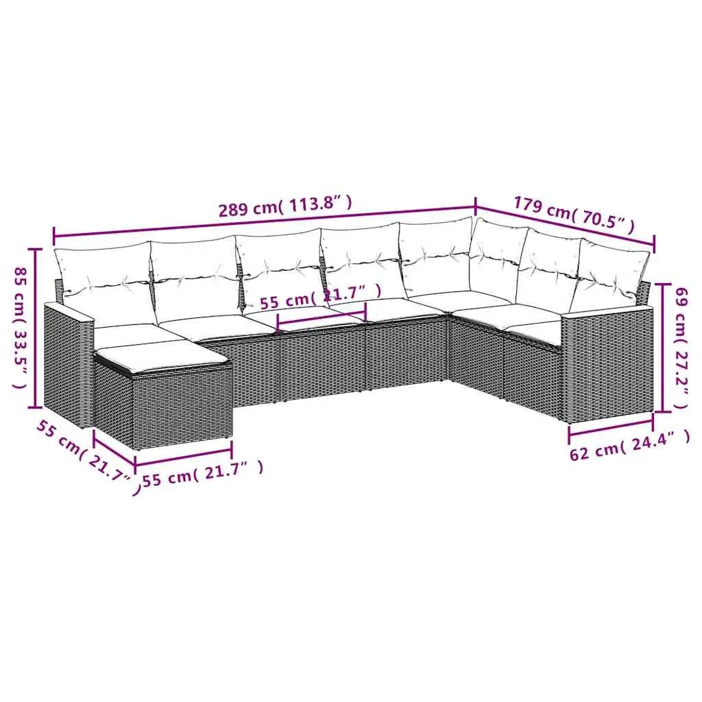 8 Piece Outdoor Sofa Set for Family Gatherings