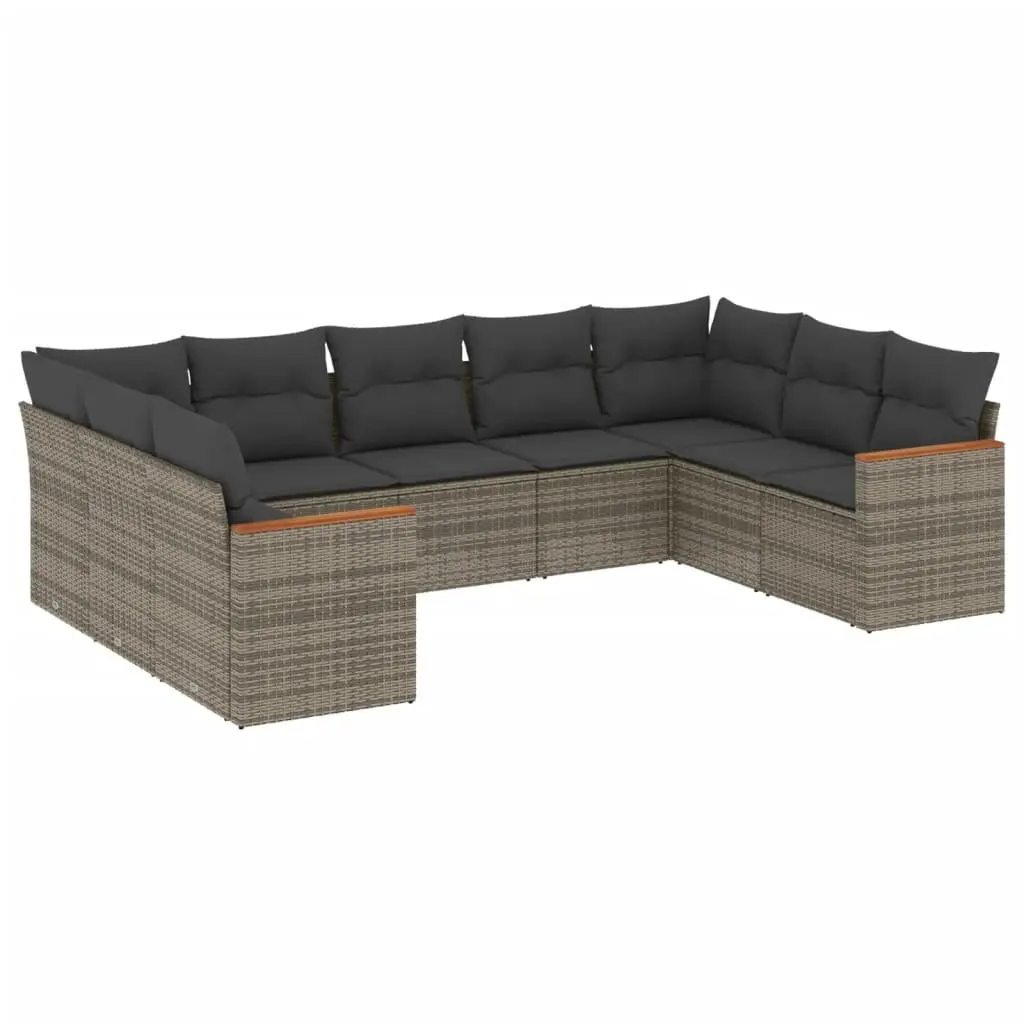 Garden Sofa Set 9 Piece Outdoor Furniture Patio Lounge Grey Modular Seating