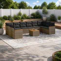 Practical 11 Piece Grey Garden Sofa for Any Space