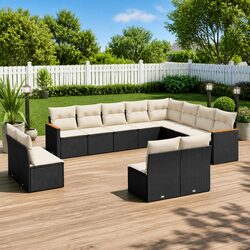 Versatile Black Garden Sofa Set - Perfect for Any Space