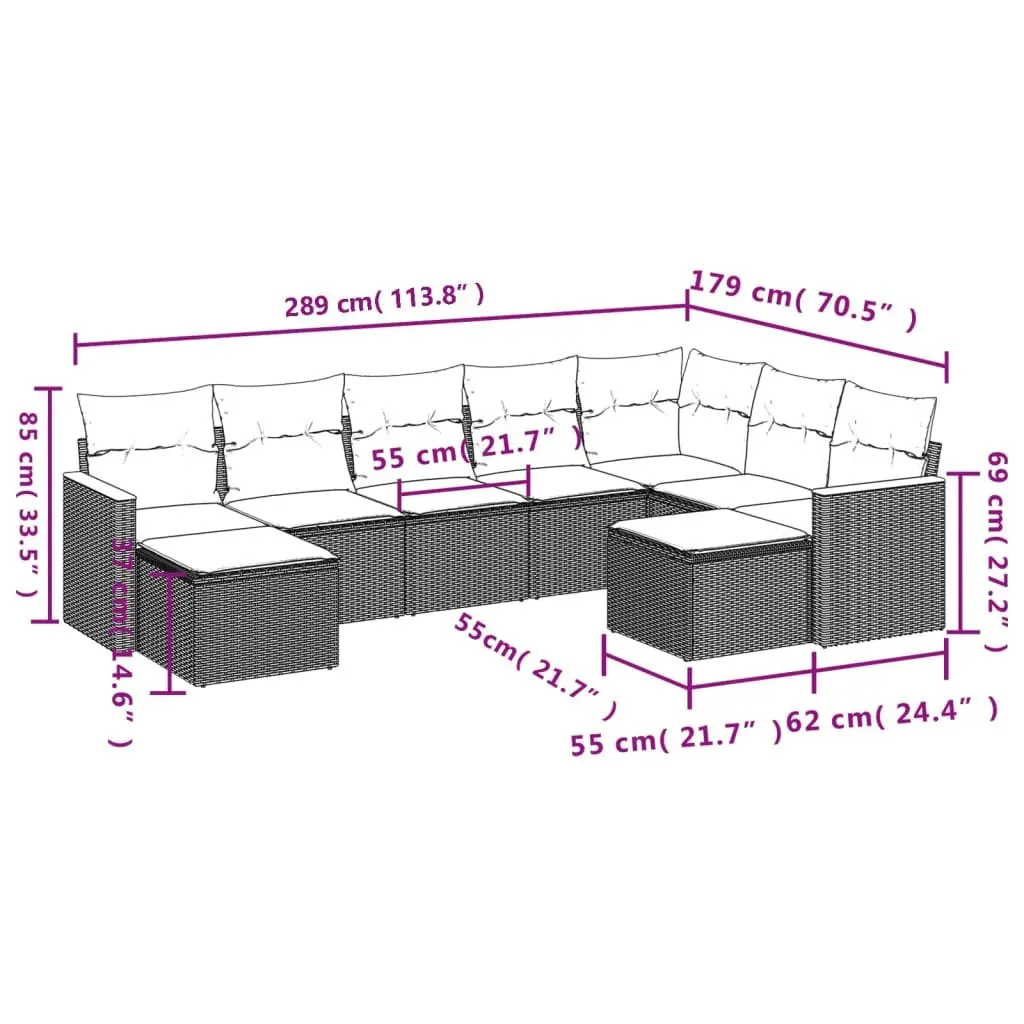 9 Piece Sofa Set for Outdoor Relaxation