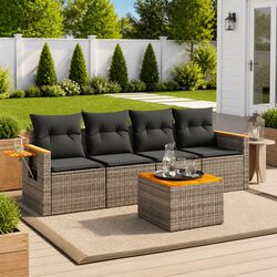 5 Piece Modular Outdoor Sofa Set in Grey for Versatile Use