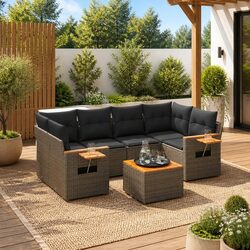 Practical 7 Piece Garden Sofa Set for Your Outdoor Area