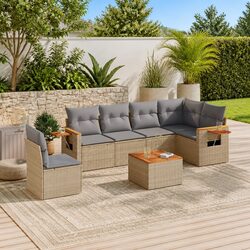 Versatile 7 Piece Garden Sofa Set with Cushions