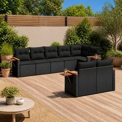 Versatile Black Modular Garden Sofa Set for Outdoor Spaces