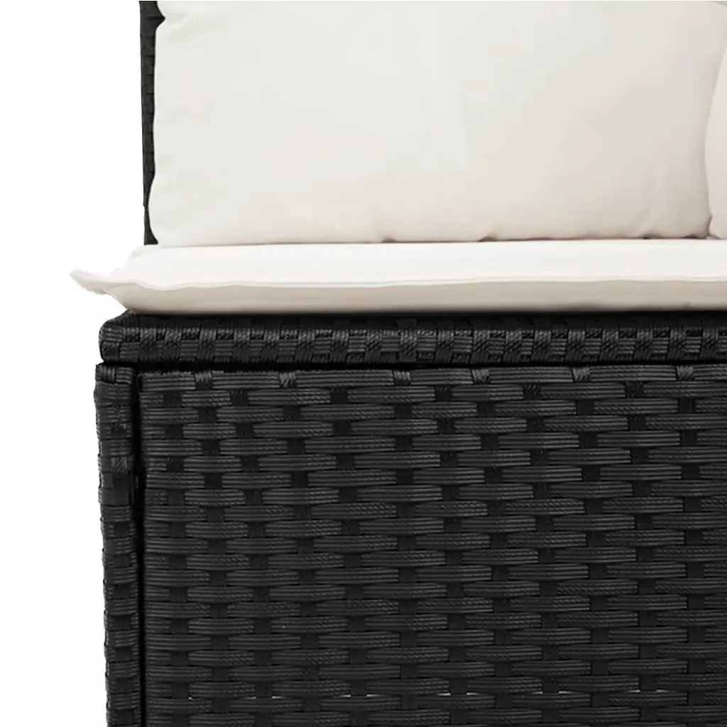 Garden Sofa Set 8 Piece Outdoor Furniture Black Poly Rattan Modular Patio