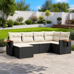 Practical 6 Piece Garden Sofa Set with Storage Table