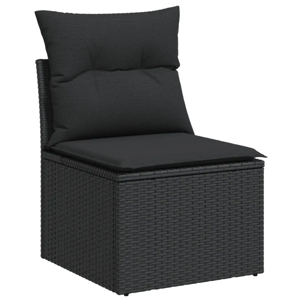 Garden Sofa Set PE Rattan Modular 6 Piece Outdoor Furniture Patio Black
