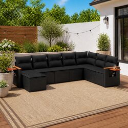 Practical 8 Piece Garden Sofa Set for Outdoor Use