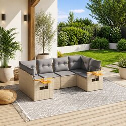 Practical 6 Piece Garden Sofa Set for Any Outdoor Space