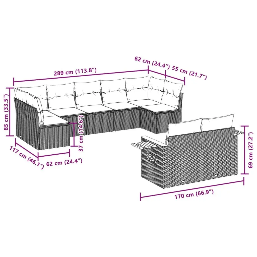 9-Piece Garden Sofa Set for Outdoor Living