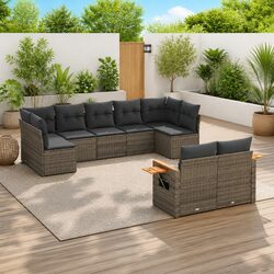 Practical 9-Piece Grey Outdoor Sofa Set for Any Space