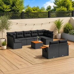 Versatile 10-Piece Black Outdoor Sofa Set for Your Home