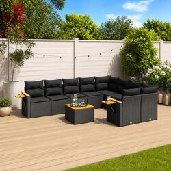 Functional 10 Piece Black Patio Furniture Set