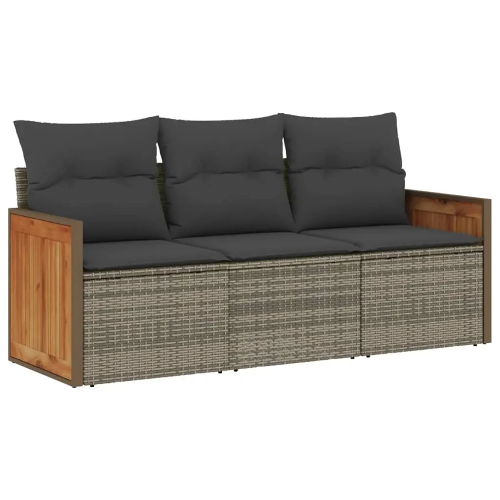 Garden Sofa Set 3 Piece Outdoor Furniture Patio Rattan Seating with Cushions