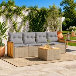 5 Piece Modular Outdoor Sofa Set for Patio Use
