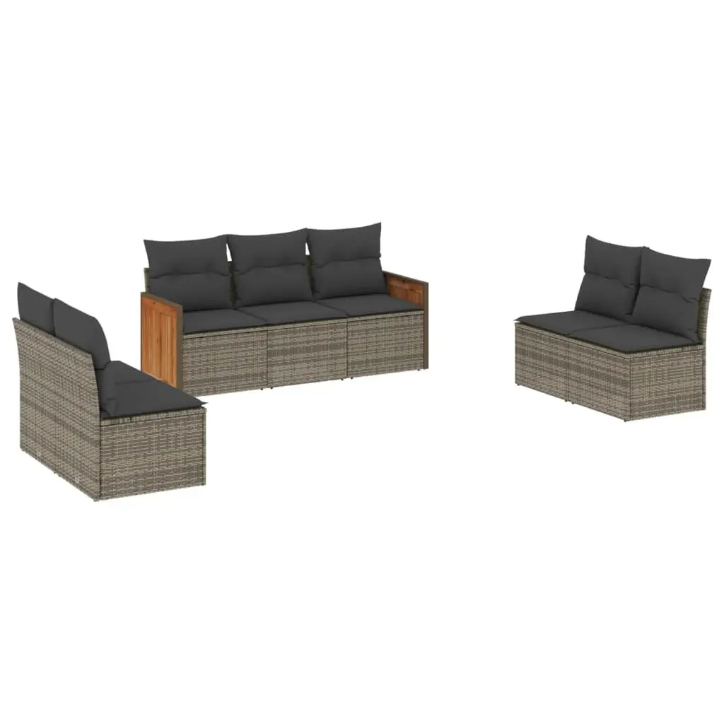 Garden Sofa Set 7 Piece Outdoor Furniture Patio Lounge Grey Modular Cushioned