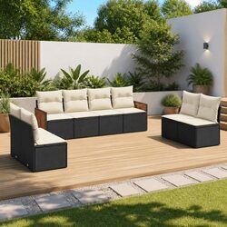 Practical 8 Piece Sofa Set for Outdoor Relaxation