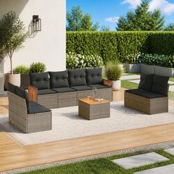Perfect for Patios: 9 Piece Modular Garden Sofa Set