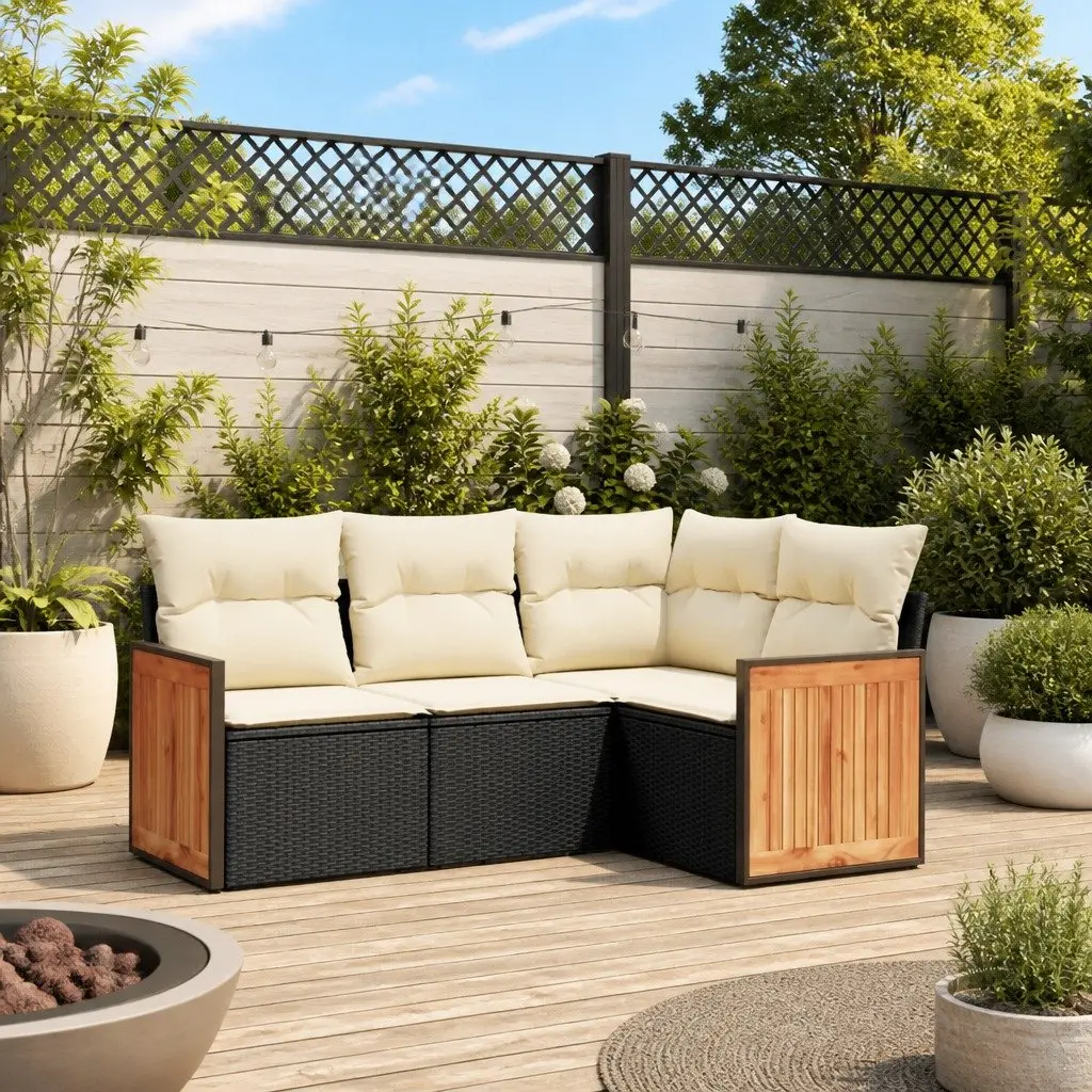 4 Piece Garden Sofa for Relaxing Outdoors